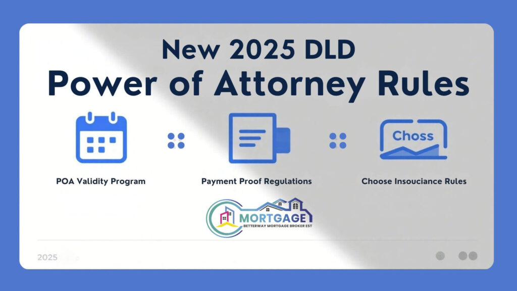 Infographic showing Dubai Land Department Power of Attorney regulations 2025